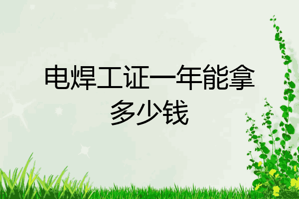 电焊工证一年能拿多少钱