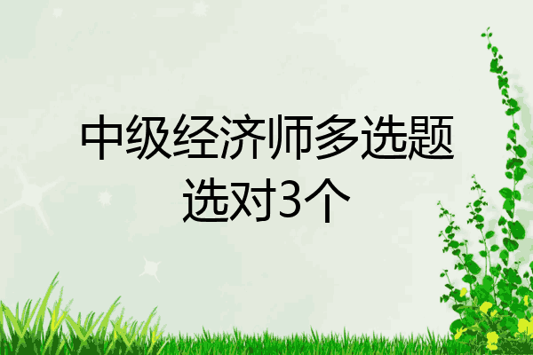 中级经济师多选题选对3个