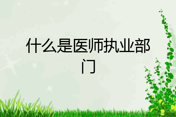 什么是医师执业部门