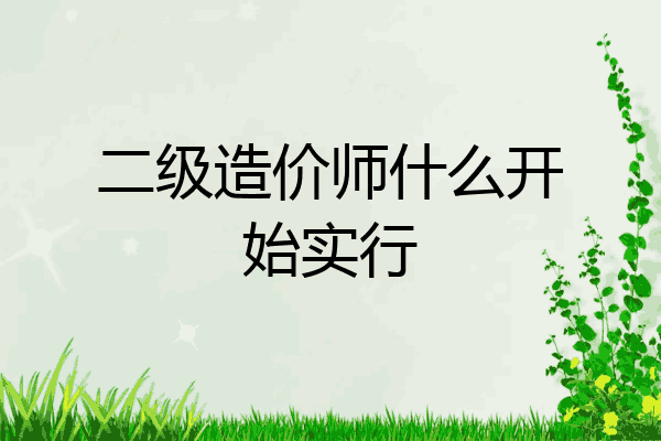 二级造价师什么开始实行