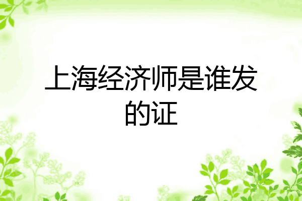 上海经济师是谁发的证