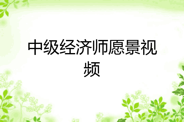 中级经济师愿景视频