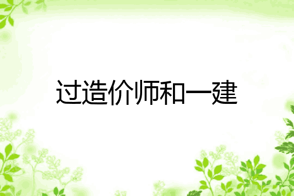过造价师和一建