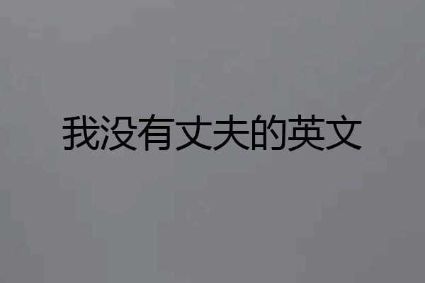 我没有丈夫的英文