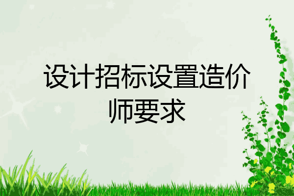 设计招标设置造价师要求