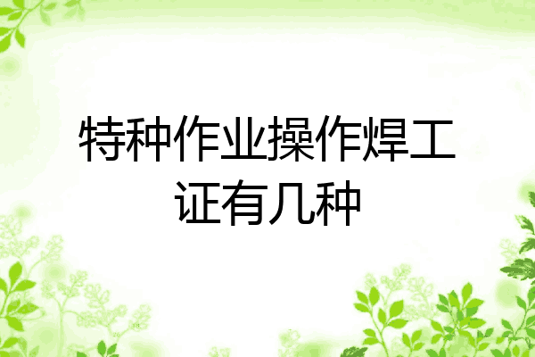 特种作业操作焊工证有几种