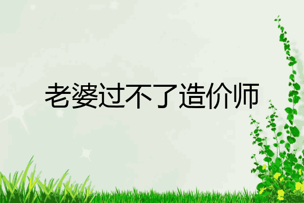 老婆过不了造价师