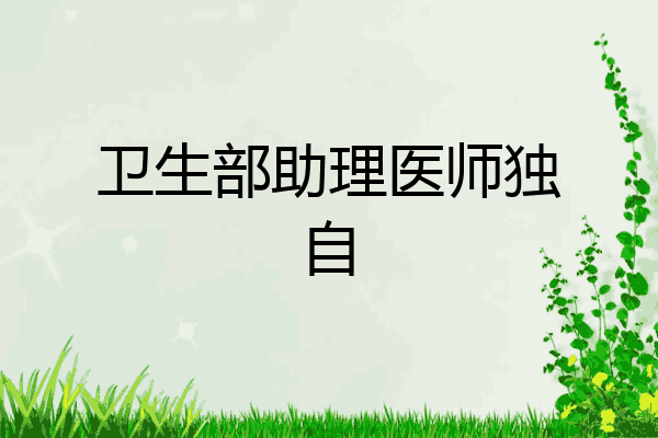 卫生部助理医师独自
