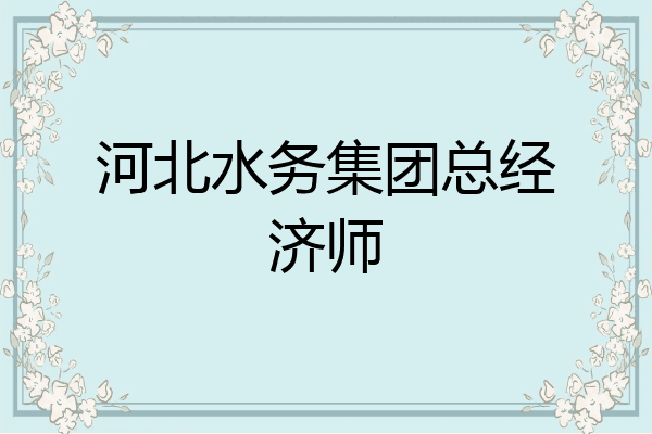 河北水务集团总经济师