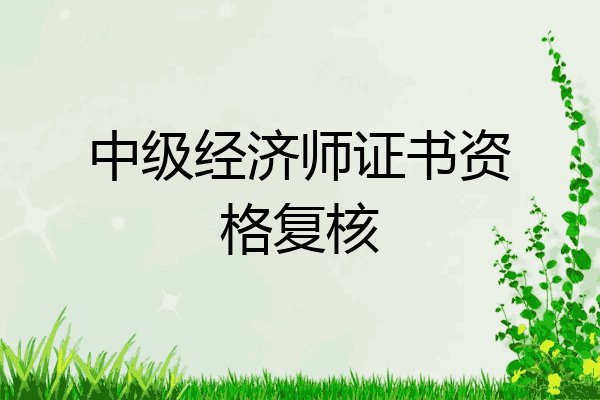中级经济师证书资格复核