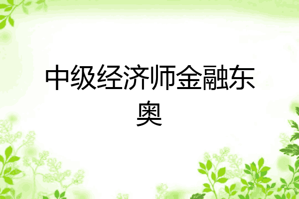 中级经济师金融东奥