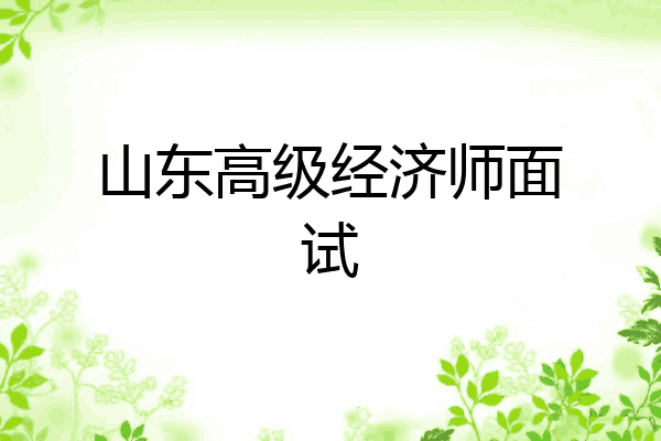 山东高级经济师面试