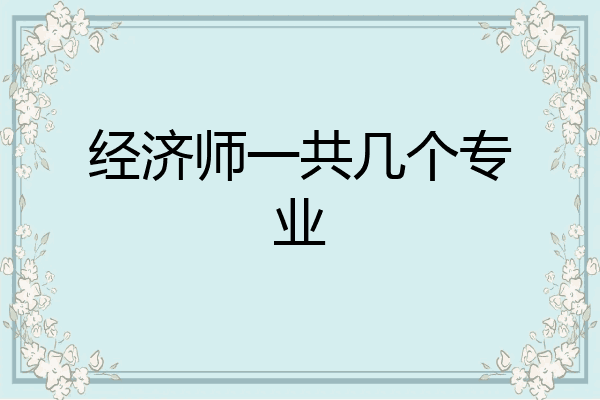 经济师一共几个专业