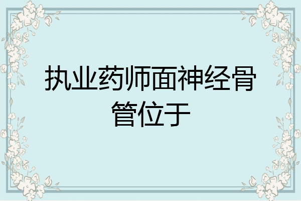 执业药师面神经骨管位于