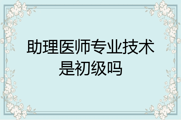 助理医师专业技术是初级吗