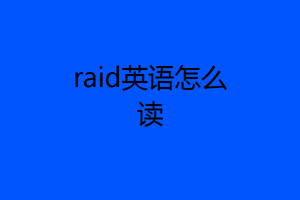 raid英语怎么读