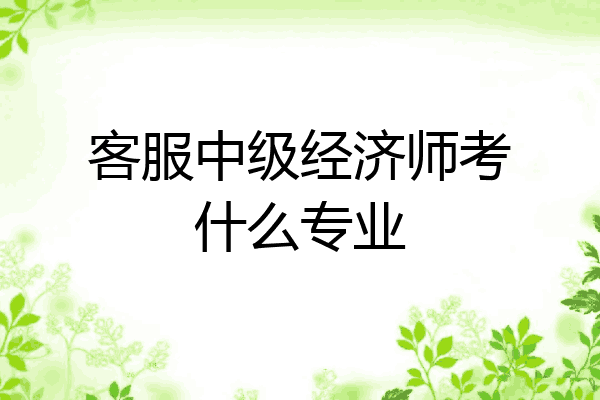 客服中级经济师考什么专业