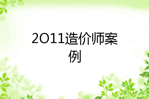 2O11造价师案例