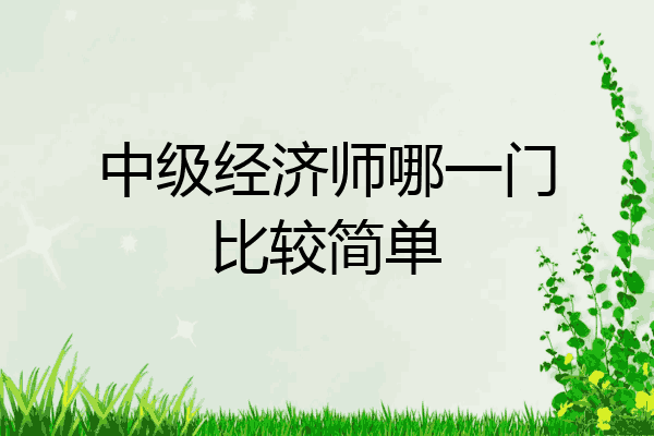 中级经济师哪一门比较简单