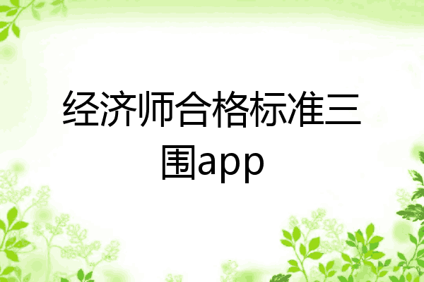 经济师合格标准三围app