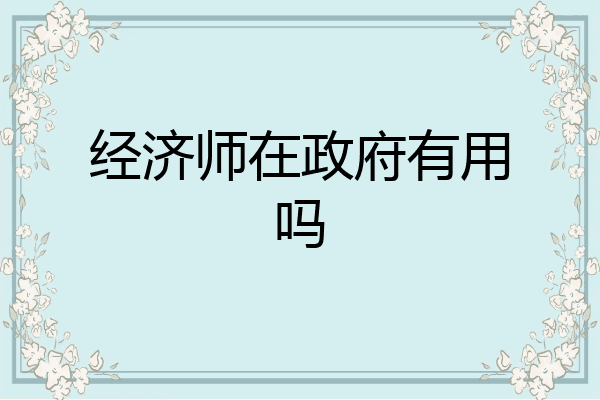 经济师在政府有用吗