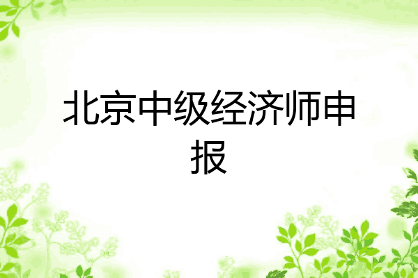 北京中级经济师申报