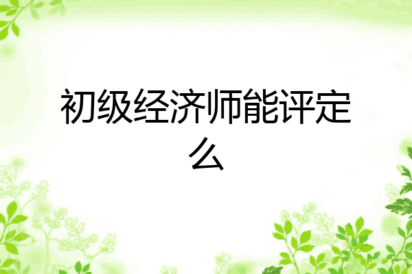初级经济师能评定么