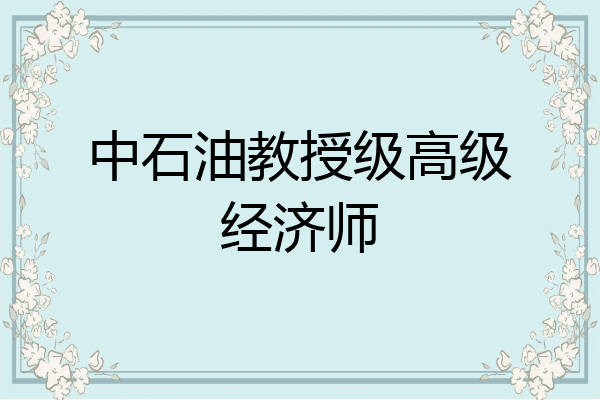 中石油教授级高级经济师
