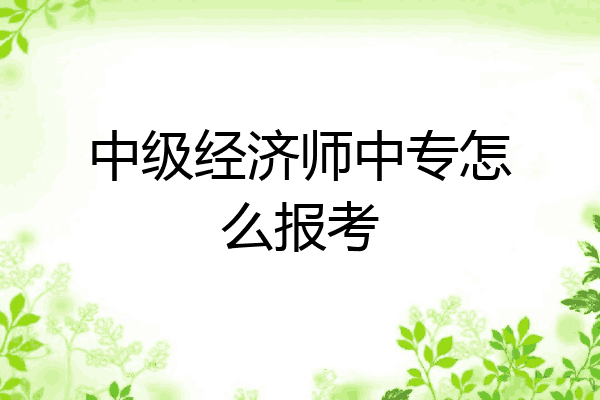 中级经济师中专怎么报考