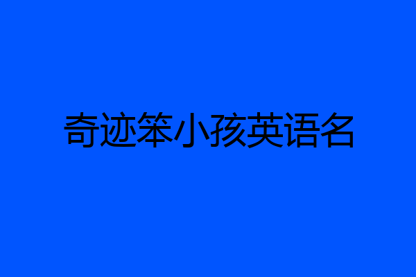 奇迹笨小孩英语名