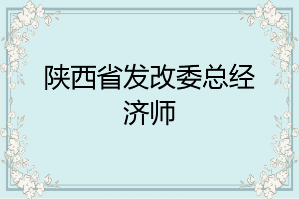 陕西省发改委总经济师