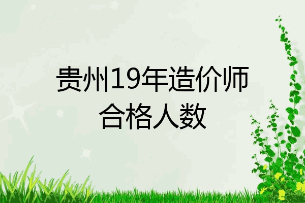 贵州19年造价师合格人数