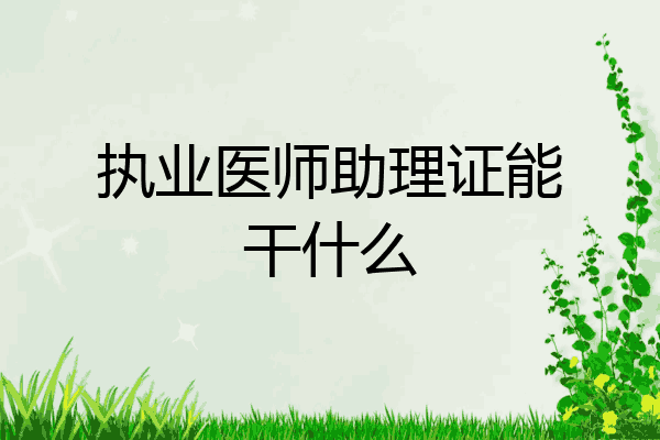 执业医师助理证能干什么