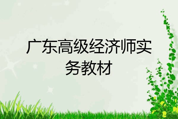 广东高级经济师实务教材