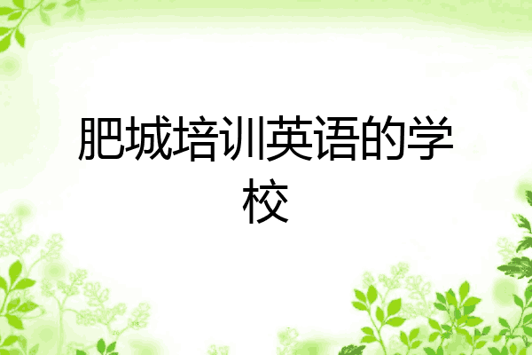 肥城培训英语的学校