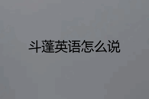 斗蓬英语怎么说