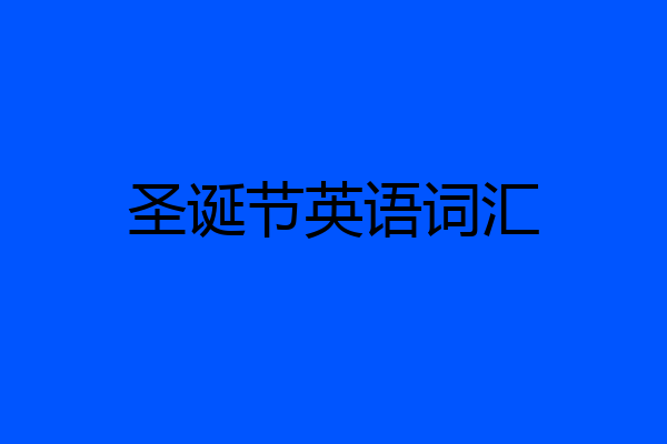 圣诞节英语词汇