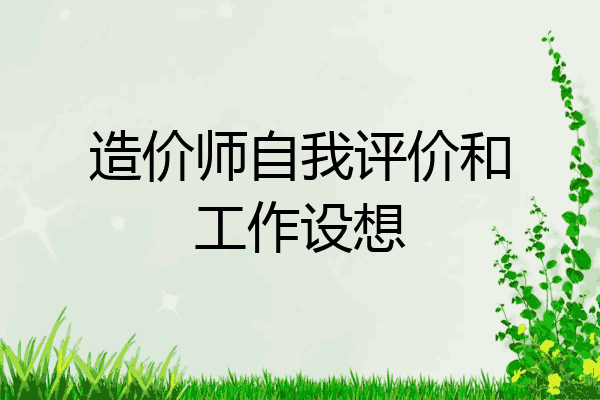 造价师自我评价和工作设想