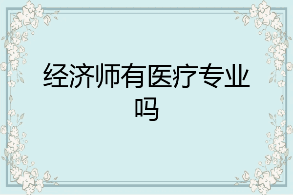经济师有医疗专业吗