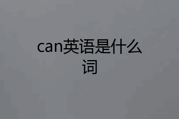 can英语是什么词