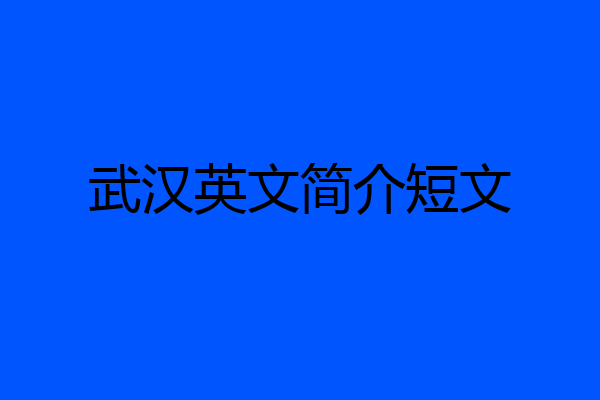 武汉英文简介短文