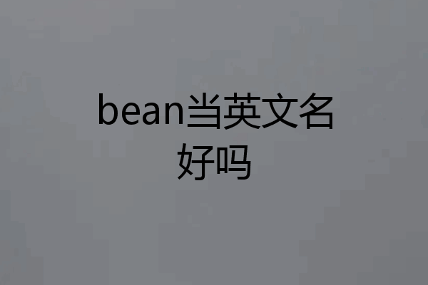 bean当英文名好吗