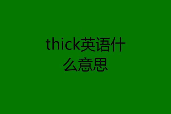 thick英语什么意思