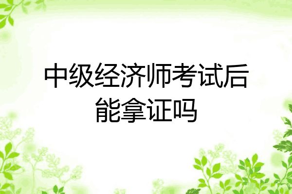 中级经济师考试后能拿证吗