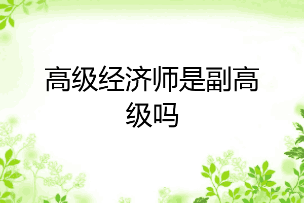 高级经济师是副高级吗