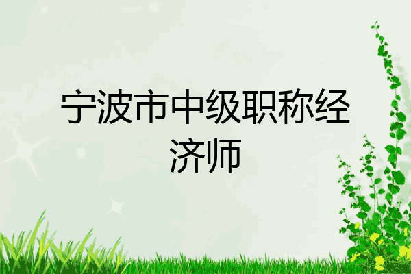 宁波市中级职称经济师