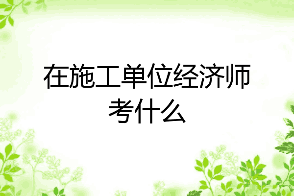 在施工单位经济师考什么