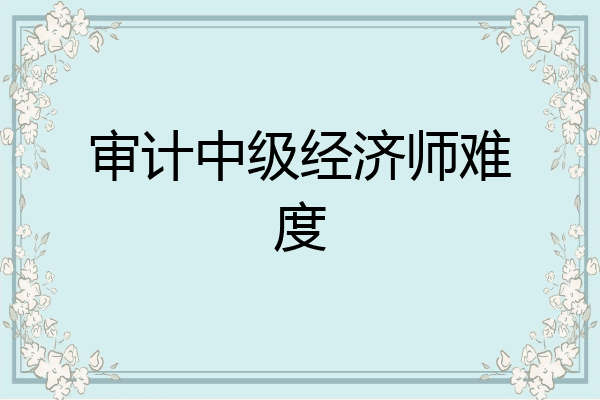 审计中级经济师难度