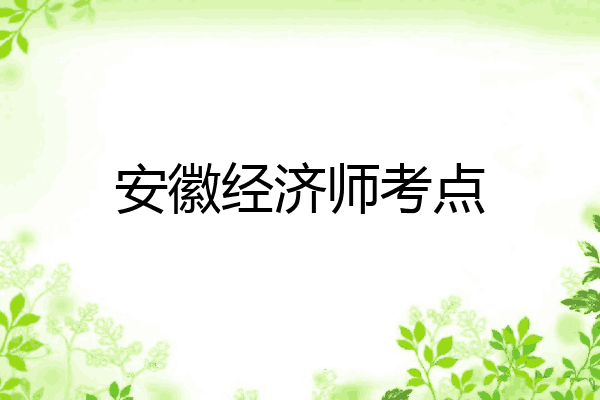 安徽经济师考点