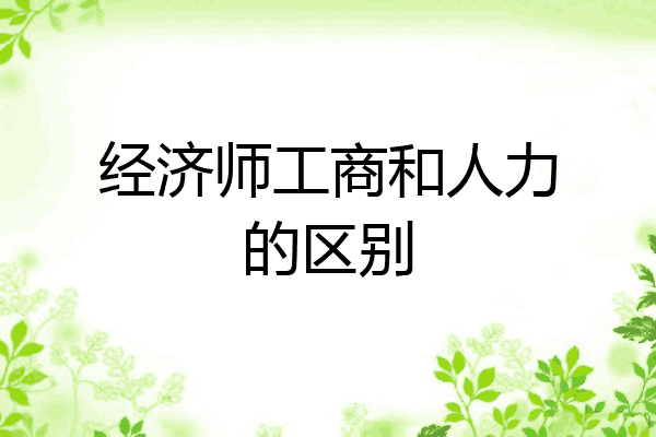 经济师工商和人力的区别
